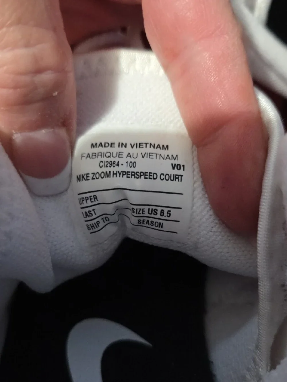Nike Zoom Hyperspeed Court Volleyball White and Black Shoes